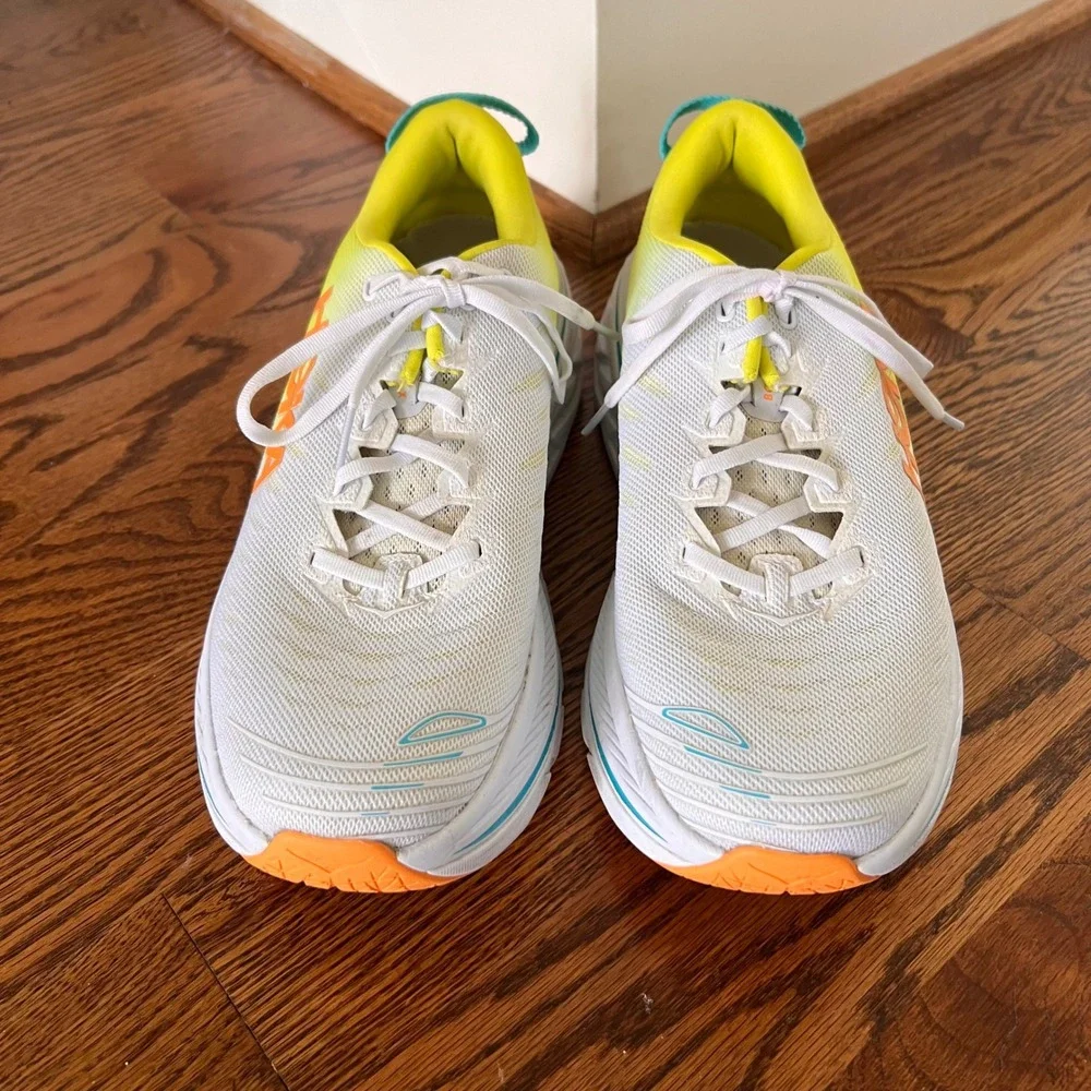 Hoka Bondi 8 Mens Running Shoes White Evening Primrose Citrus 1123202-WCEP
